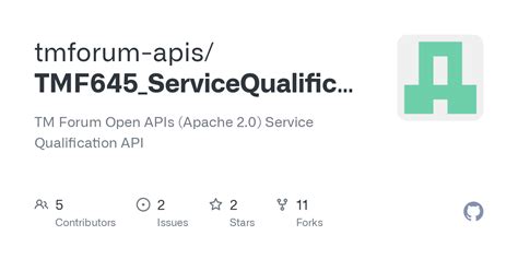 tmf 645|TM Forum Open APIs (Apache 2.0) Service Qualification API.